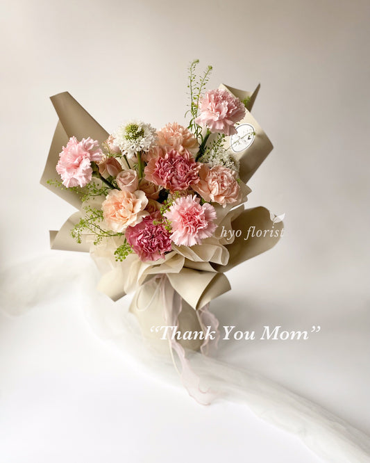 "Thank you Mom" carnation bouquet